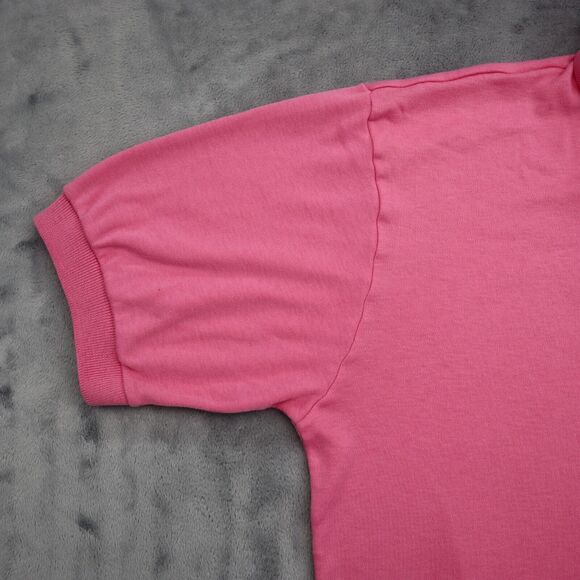 Joan Harper Shirt Womens M Pink Short Sleeve Collared Button Knit Polo - Picture 9 of 14